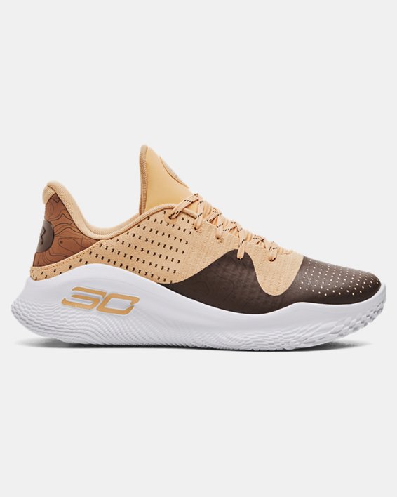 Unisex Curry 4 Low FloTro 'Curry Camp' Basketball Shoes, Yellow, pdpMainDesktop image number 0